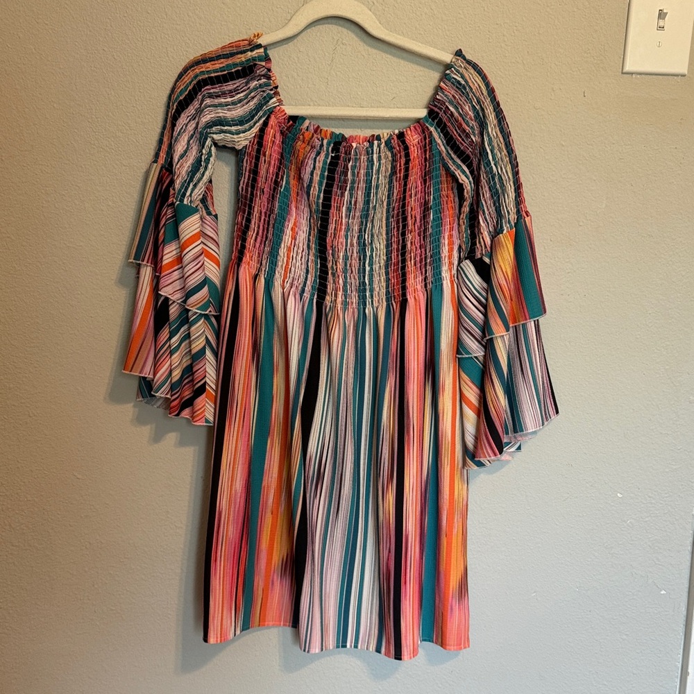 Molly Bracken Multicolor Striped Midi Dress